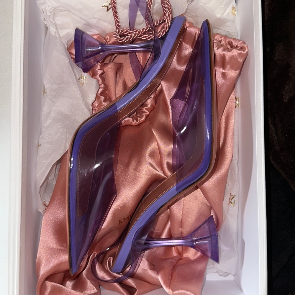 NEW! AMINA MUADDI HOLLIGLASS PVC SLING BACK